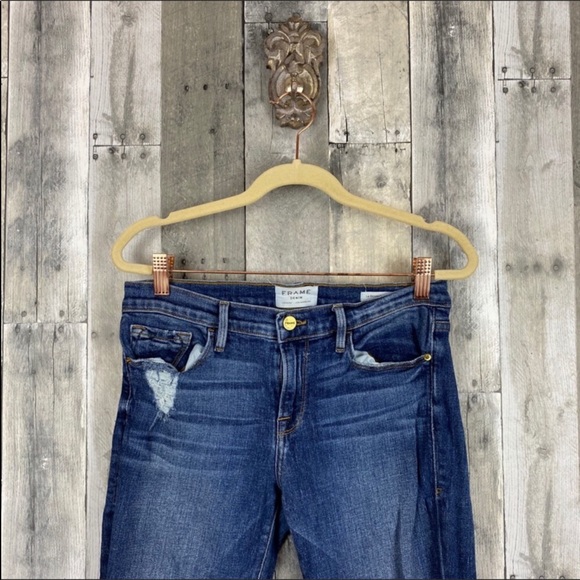Anthropologie Frame Le Skinny de Jeanne Raw Hem Size 28 - Picture 2 of 15